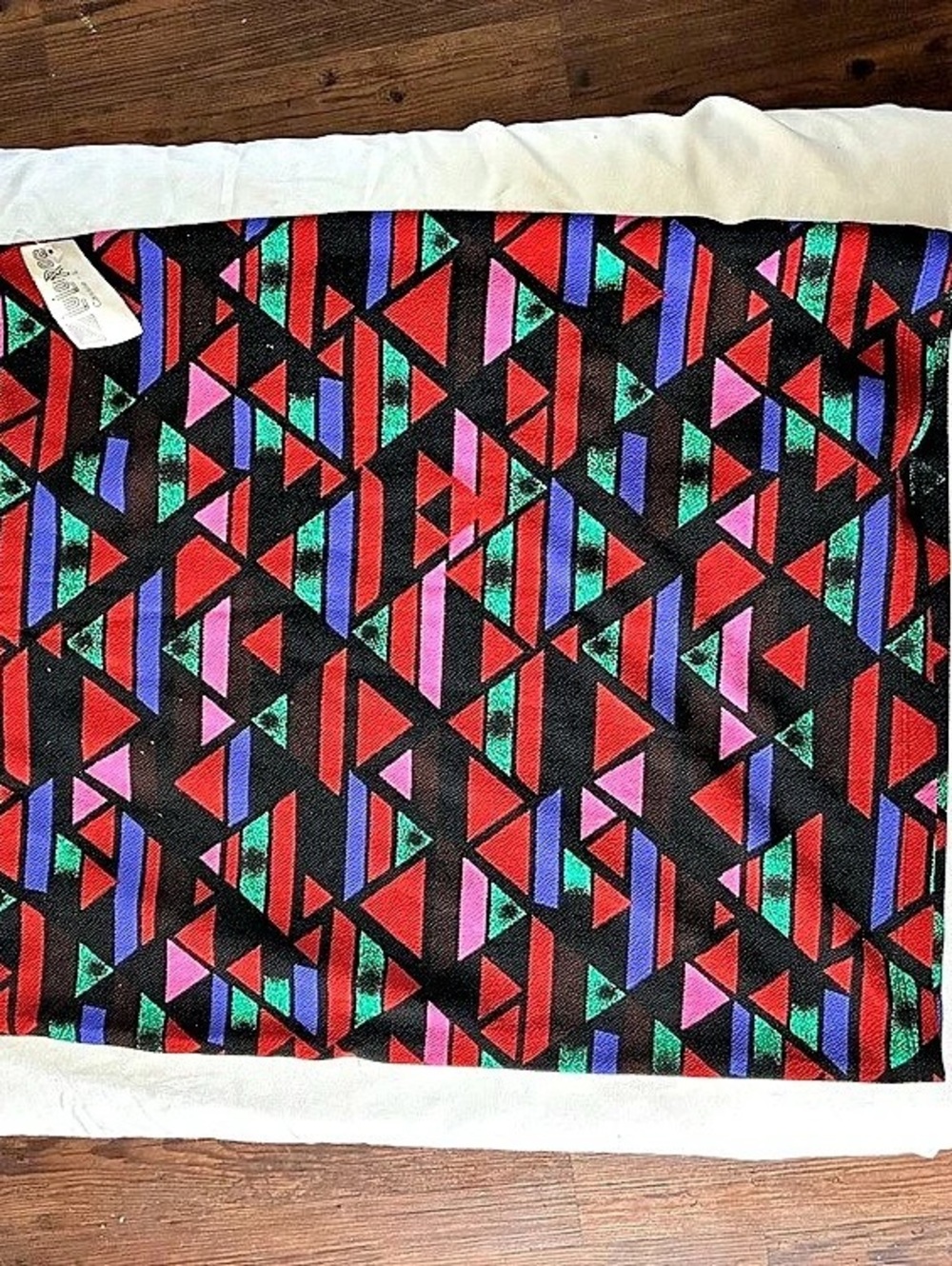 Women's Geometric Mini Skirt in Black & Red